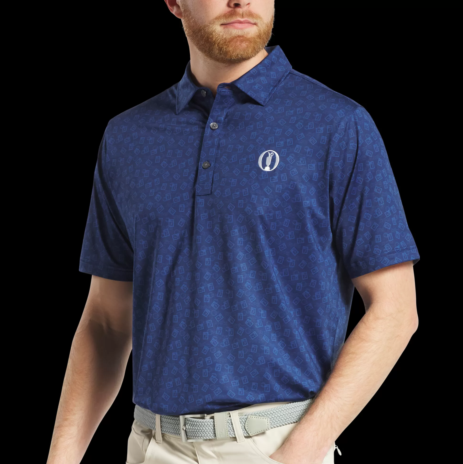 FootJoy 152nd Open Championship Postage Stamp Print Lisle Shirt